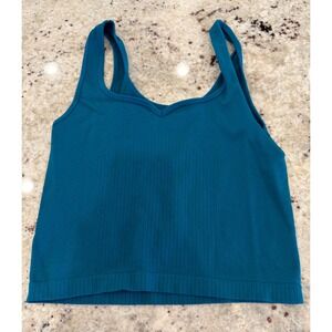 Gypsy + Jade Teal Ribbed Bralette L/XL‎ Stretch Crop Tank